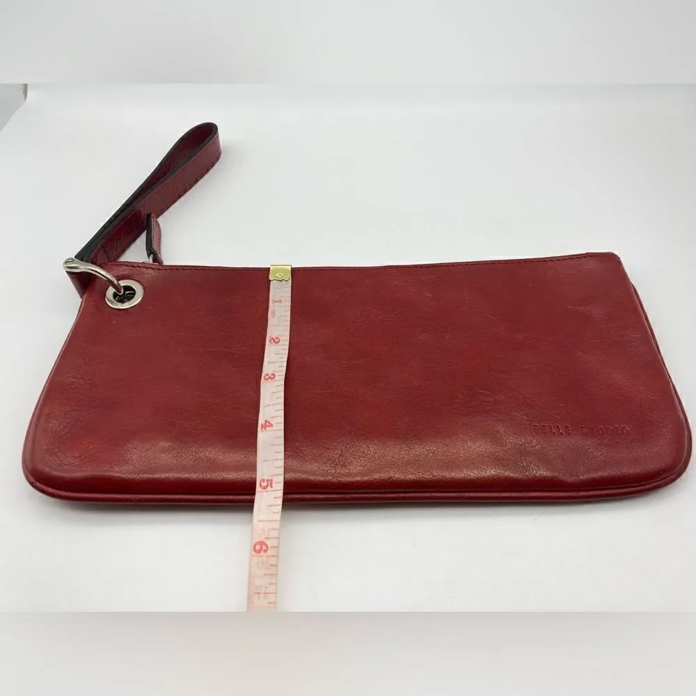 Pelle Studio Wilsons Italian Leather Unisex Wristlet Cherry Color